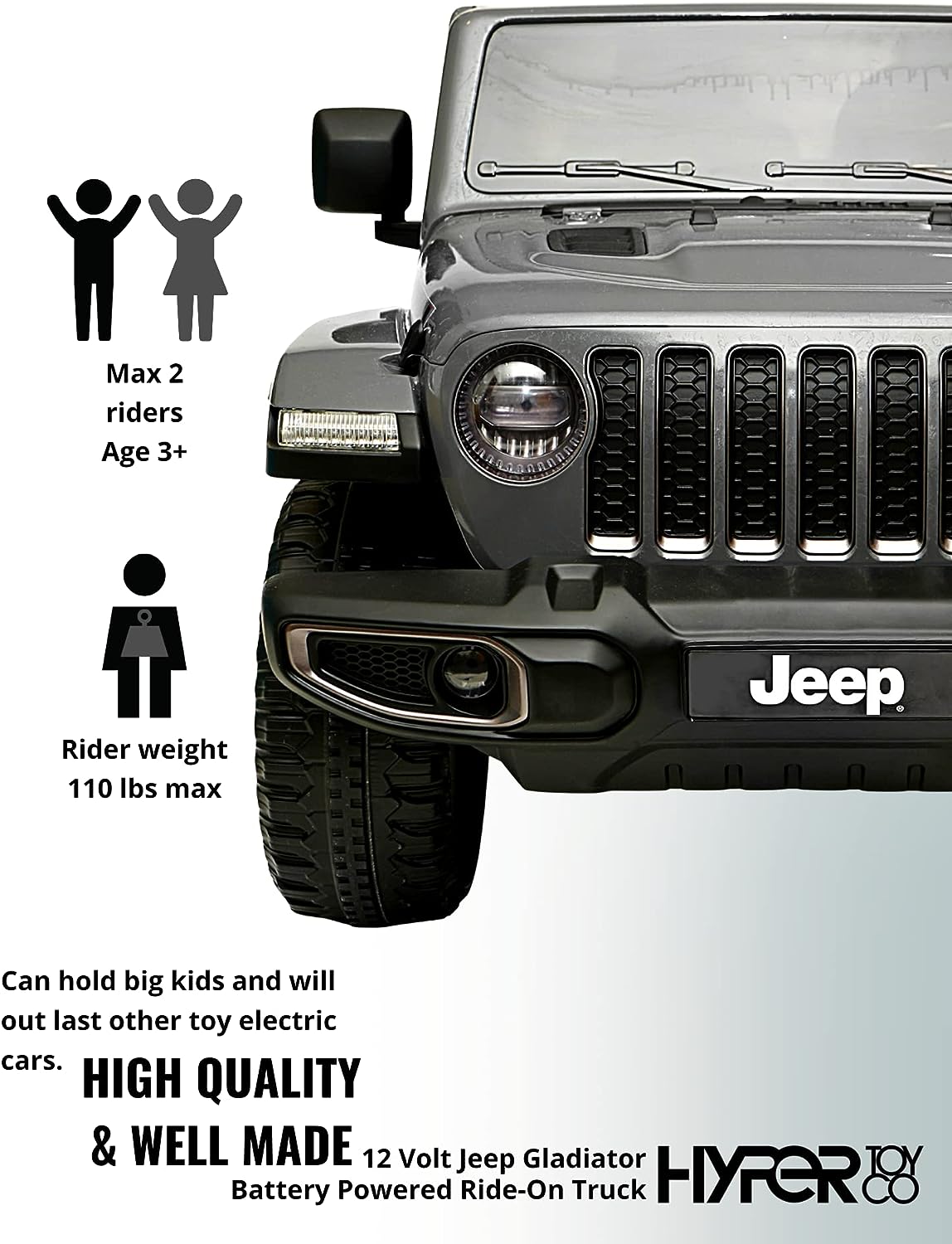 Jeep Gladiator Kids Ride On Car 12V Battery|
