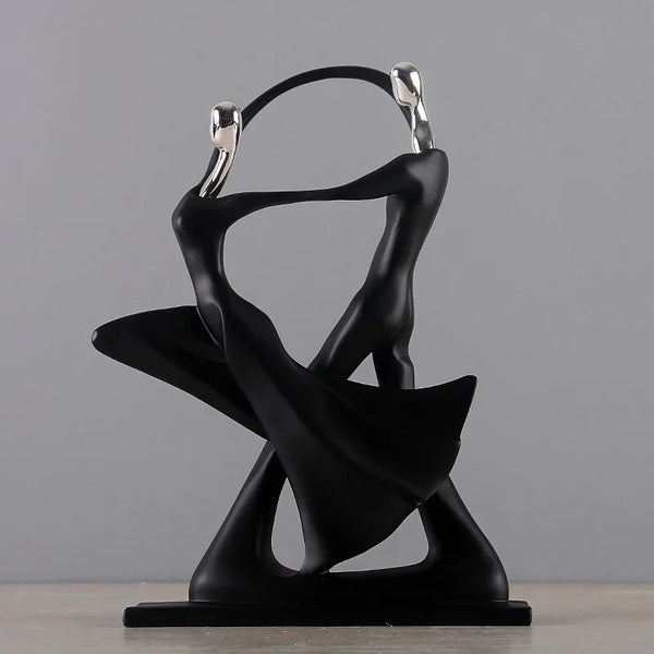 NORDIC ART DANCING COUPLE RESIN FIGURE