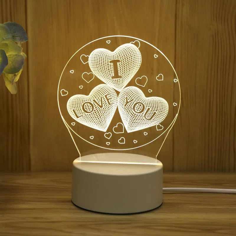 ROMANTIC LOVE 3D ACRYLIC LED LAMP FOR HOME