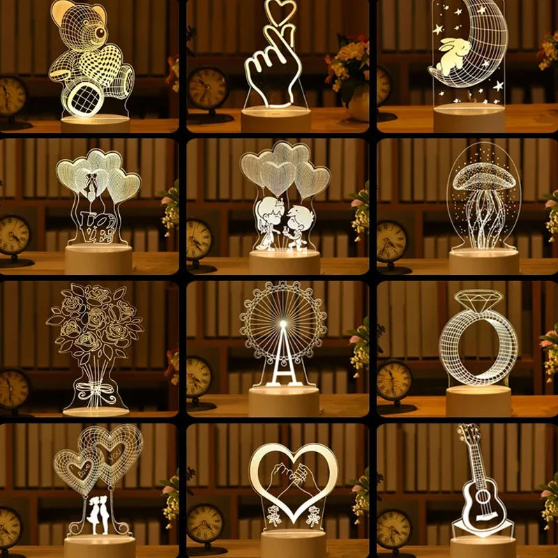 ROMANTIC LOVE 3D ACRYLIC LED LAMP FOR HOME