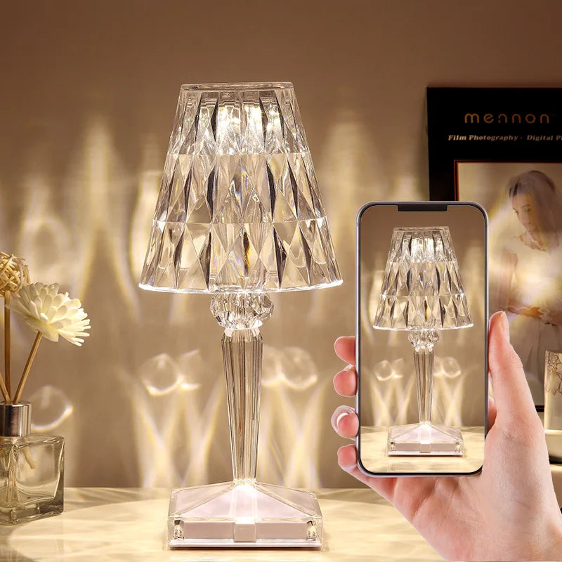 LED Diamond Crystal Table Lamp Projection Night Lights