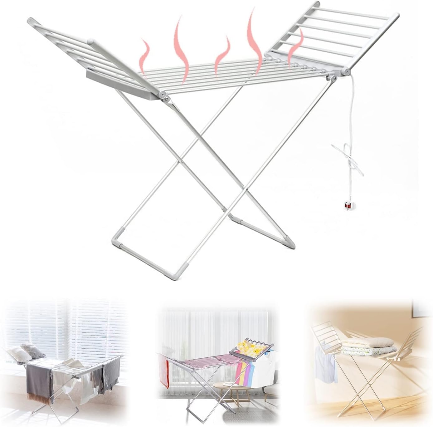 Electric Heated Clothes Airer Drying Rack